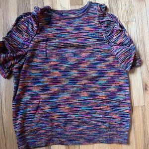 Pretty Anthropologie short flutter sleeve sweater